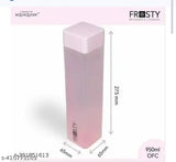 Blue multi-colored soft mat finish 1000ml food-grade plastic fridge square water bottle, leak-proof and freezer safe