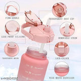 Multicolor motivational water bottle set of 3 - inspirational quotes, time markers, leak-proof, BIS/ISI certified