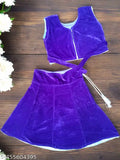 Velvet Kids Lehenga Choli Set, mirror work embroidery, vibrant colors, durable & comfortable, traditional elegance for young girls (2-3 years)