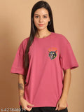 Cotton printed oversize t-shirt for women, short sleeves, vibrant graphic design in XL or XXL size. Made in India