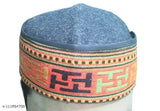 Cotton traditional Himachali Pahadi cap, solid net pattern, casual style, Indian handicraft