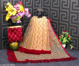 Heavy pure butterfly net Women New Collection Saree with Banarasi Silk blouse, adorned with sequence work and Maroon thread embroidery