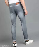 Grey denim Hardbull jeans, medium wash with light fade, 5-pocket mid-rise style. Sizes: 28, 30, 32 (India origin)