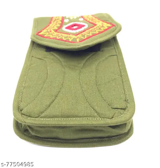 Handcrafted traditional embroidery sling bag, Rajasthani style. Multicolor threadwork, eco-friendly cotton fabric. Roomy enough for phone, wallet, and essentials. Perfect for women and girls on Rakhi/Rakshabandhan