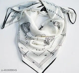 Fancy satin scarf, printed net design for girls headwear. Single fancy scarf, free size (1m), Indian origin