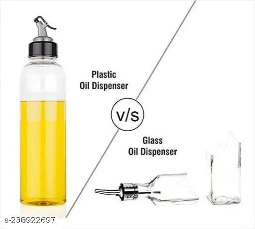 White plastic oil dispenser set (1000ml x 2), leak-proof for kitchen essentials