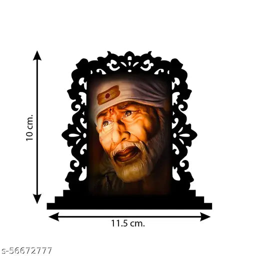Multi-colored acrylic Saibaba idol for car or home decor, ideal spiritual gift item for offices, studies, and gifting