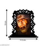 Multi-colored acrylic Saibaba idol for car or home decor, ideal spiritual gift item for offices, studies, and gifting