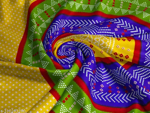 Ethnic motifs cotton flat sheets, yellow Lehariya print for adult summer use, single bed with pillow cover
