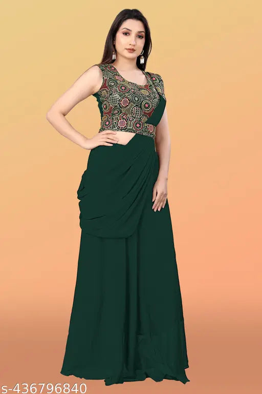 Embroidered Georgette Kurta Sets, sleeveless, ready-to-wear, Indian embroidery on Georgette fabric