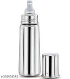 Stainless steel kids sipper bottles (250ml) with teether combo pack - India-made baby feeding bottles for milk and baby drinks, zero plastic leakage