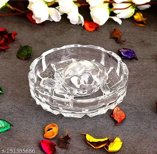 Crystal tortoise figurine, India-origin, enhances career luck & Vastu home decor