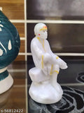 Marble Shirdi Sai Baba Idol Statue (35 inches), Indian handcrafted, car dashboard decor for worship or gifting