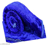 Blue Microfiber Mink Double Bed Blanket, warm & lightweight for heavy winters