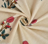 Cream soft cotton elastic fitted king size double bed sheet with two pillow covers, featuring a 360 elasticated floral pattern (72x78x8 inches, 250 thread count). Indian-made premium quality bedding