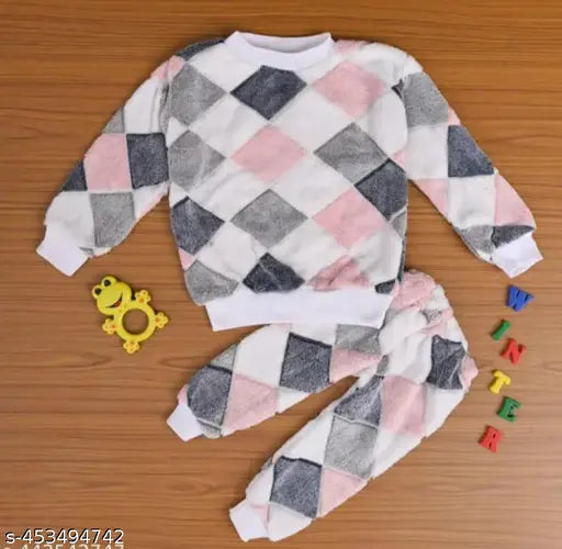 Wool winter dress by MISCHIF FASHION. Self-design, long sleeves, comfortable fit for babies and toddlers (Sizes: 0-3M - 18-24M)