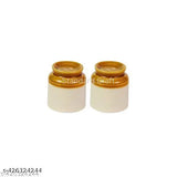 Ceramic 5000ML pickle jar with salt containers, pack of 3 - Traditional Indian pickle storage solution