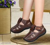 Brown synthetic kids sandal, comfortable, non-slip sole, versatile wear for boys and girls aged 9 months to 5.5 years