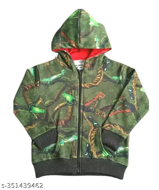 Cotton blend sweatshirt for kids (boys & girls), printed net pattern, long sleeves, winter style. Sizes: 6-12M, 12-18M, 18-24M, 1-2Y, 2-3Y, 3-4Y, 4-5Y. Made in India