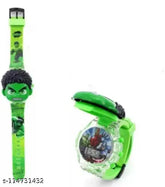 Glowing 3D Hulk watch, free size digital watch for kids from India featuring disco music and blinking lights