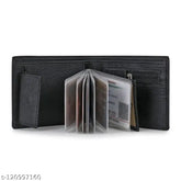 Textured PU Leather Benzene Mens Slim Wallet with detachable card slot, extra chain pocket, 3 compartments. Modern, sophisticated color for everyday use or gifting. Made in India