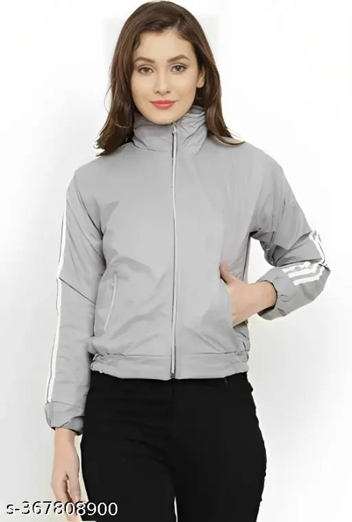 Women's full-fur winter jacket, polyester fleece, solid design, long sleeves, round neck, zip closure, trending style, women's hooded jacket sweatshirt