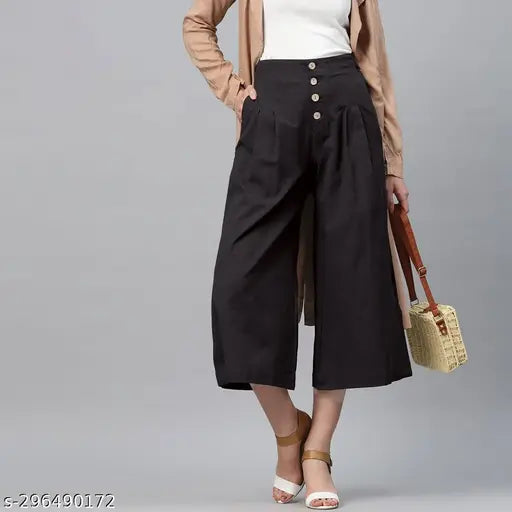 Stylish cotton cullotte, solid net, M32, L36, XL40, Indian-made cotton apparel