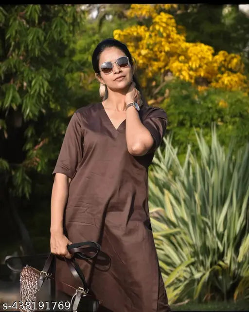 Rayon V-neck kurta pant set in stunning color, showcasing traditional Indian embroidery. High-quality cotton for comfort and versatility in formal or casual settings. Made in India