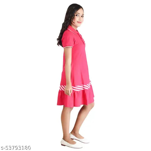 Cotton solid Clothe Funn Girls frock for kids, 3-12 years, handcrafted Indian fashion