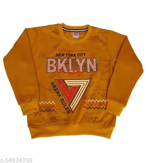 Two full sleeve cotton blend kids sweatshirts with printed design, perfect for winter wear and versatile occasions. Available in sizes 3-4 years to 10-11 years