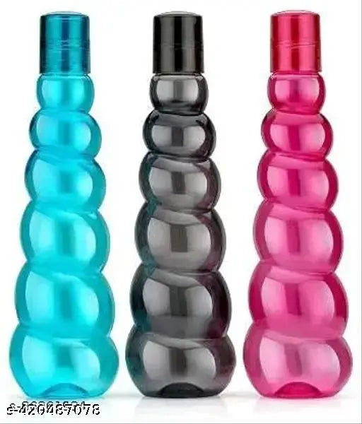 Multicolor checkered pattern unbreakable and leak-proof water bottle set for fridge, office, sports, school, gym, yoga - 1000ml, 6PCS