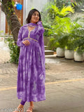 Blue & Rose Printed Georgette Long Gown Dress - Effortless Elegance, versatile short sleeves, suitable for diverse events