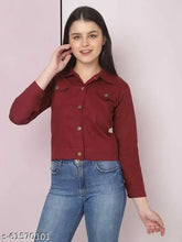 Solid cotton blend Urbane Retro women's waistcoat, long sleeves, size S (34in bust, 20in length)