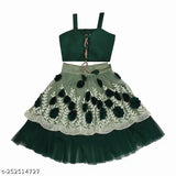 Art Silk and Net Kids' Lehenga Choli Set, embellished with Gota Work, perfect for 6-8 year old princesses