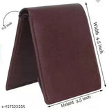 Premium leather Uinicq men's bi-fold wallet, classic design, 2 compartments, solid color, perfect for travel or office use, ideal gift in black matte box