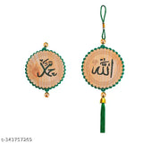 Green wood Allah prayer showpiece for car interior deco, religious idol for men and women SCr72