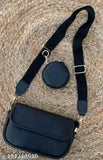 PU solid sling bag set, free size, trendy accessory from India