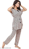 Color Magic Satin Cheetah Print Pyjama Set - Soft satin nightwear for comfortable loungewear, leisurewear, or sleepwear. Made in India