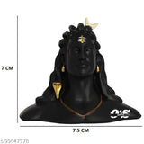Black poly resin Adiyogi Shiva figurine for car dashboard, Lord Shiva statue for home decor