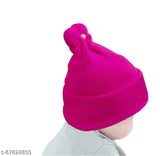 Soft printed multicolor wool beanie caps (3pcs) - Newborn baby unisex winter care, ideal for toddlers, kids, boys, and girls