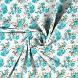 Glace cotton double bedsheet by Nyra Home (90x100 inches, fitted with 6-inch mattress), floral print, superfine quality. Ideal for adults, summer season