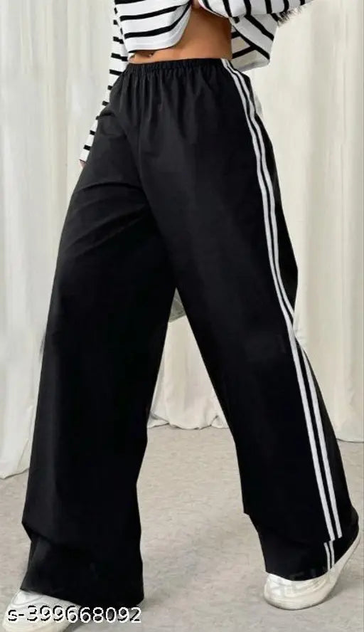 Cotton solid-colored stylish jogger pants for women, waist size 28-34 inches