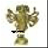 Gold-plated Panchmukhi Hanuman idol, intricately detailed Indian religious sculpture, measuring 3.5"x1.5"x5