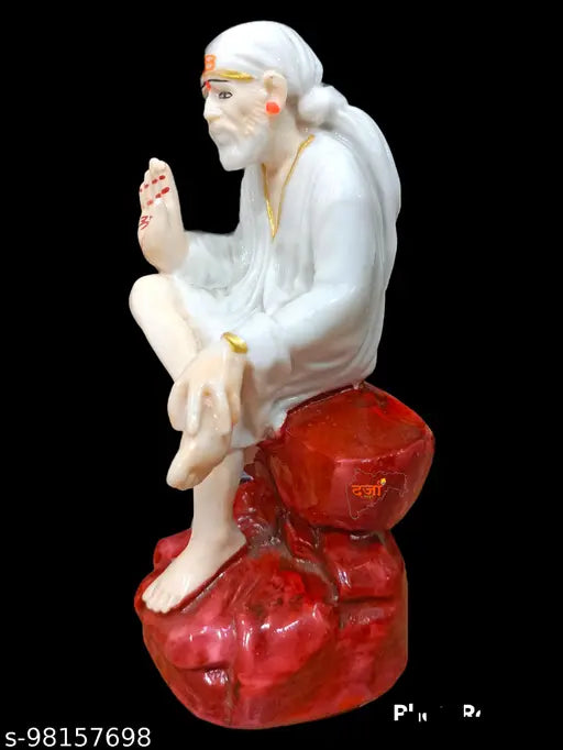 Shirdi Saibaba marble statue, 65" ABS god idol for home and office decor in mandir, Indian-made marble artwork