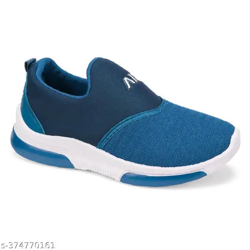 Stylish mesh PVC slip-on casual sneakers for boys in solid net color, ideal for hiking and sports activities