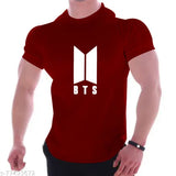 Latest stylish poly blend BTS printed unisex t-shirt, half sleeves round neck, Kpop design in regular fit