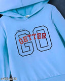 Aqua Blue Cotton kids sweatshirts & hoodies, durable, odorless, anti-fade, printed design, kids winter wear, size range from 6-12 years