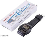 Stylish digital watch for men, WiiBross talking sports watch with English voice, designed for visually impaired