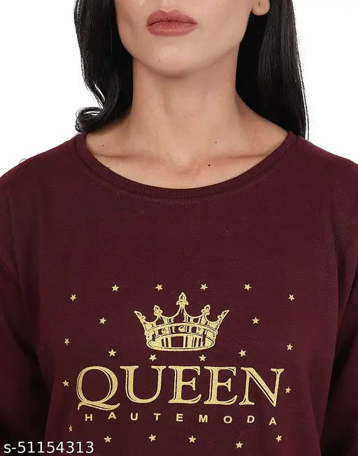 Matelco women's wool winter nightsuit with inner fleece, printed net design in M and L sizes (M: bust 40in, length 30in, waist 32in, length 38in; L: bust 42in, length 30in, waist 34in, length 38in)