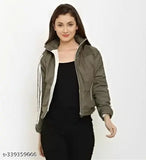 Wool full-fur winter jacket for women/girls, stylish and graceful with long sleeves, solid pattern from India